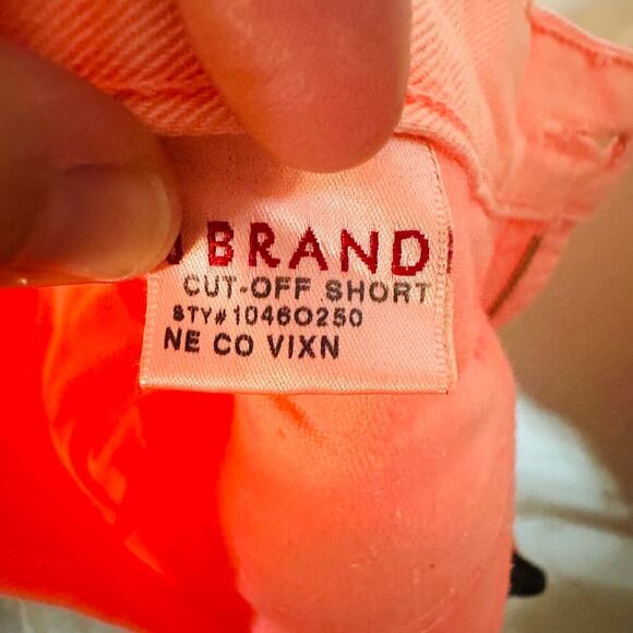 J BRAND Joanie Boy Sherbet Orange Button Fly Knit Hem Denim Shorts Size 25 - Picture 6 of 8
